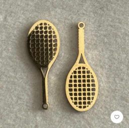 Gold Tennis Racket Charm - Image 2