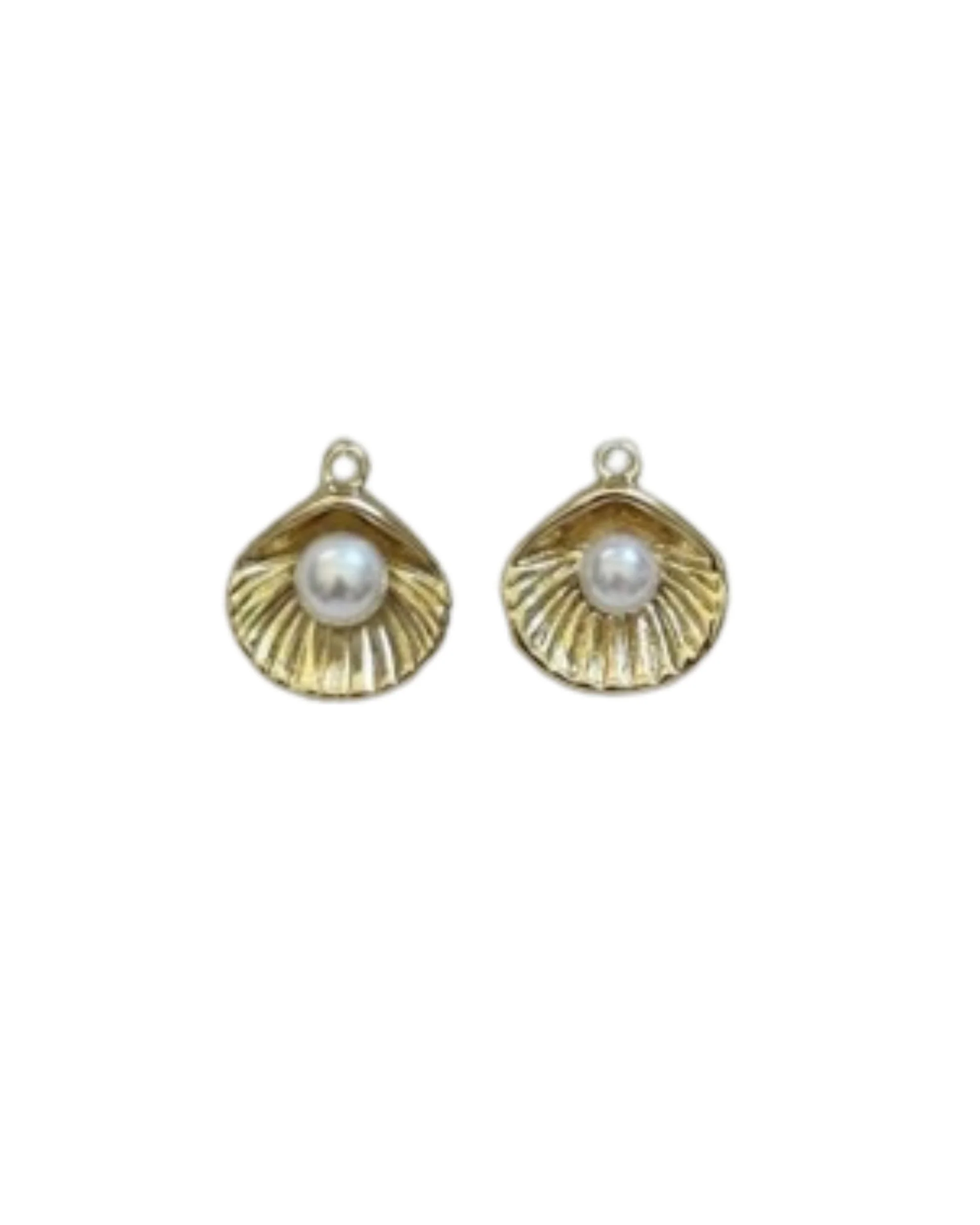 Golden Pearl Shell Charm