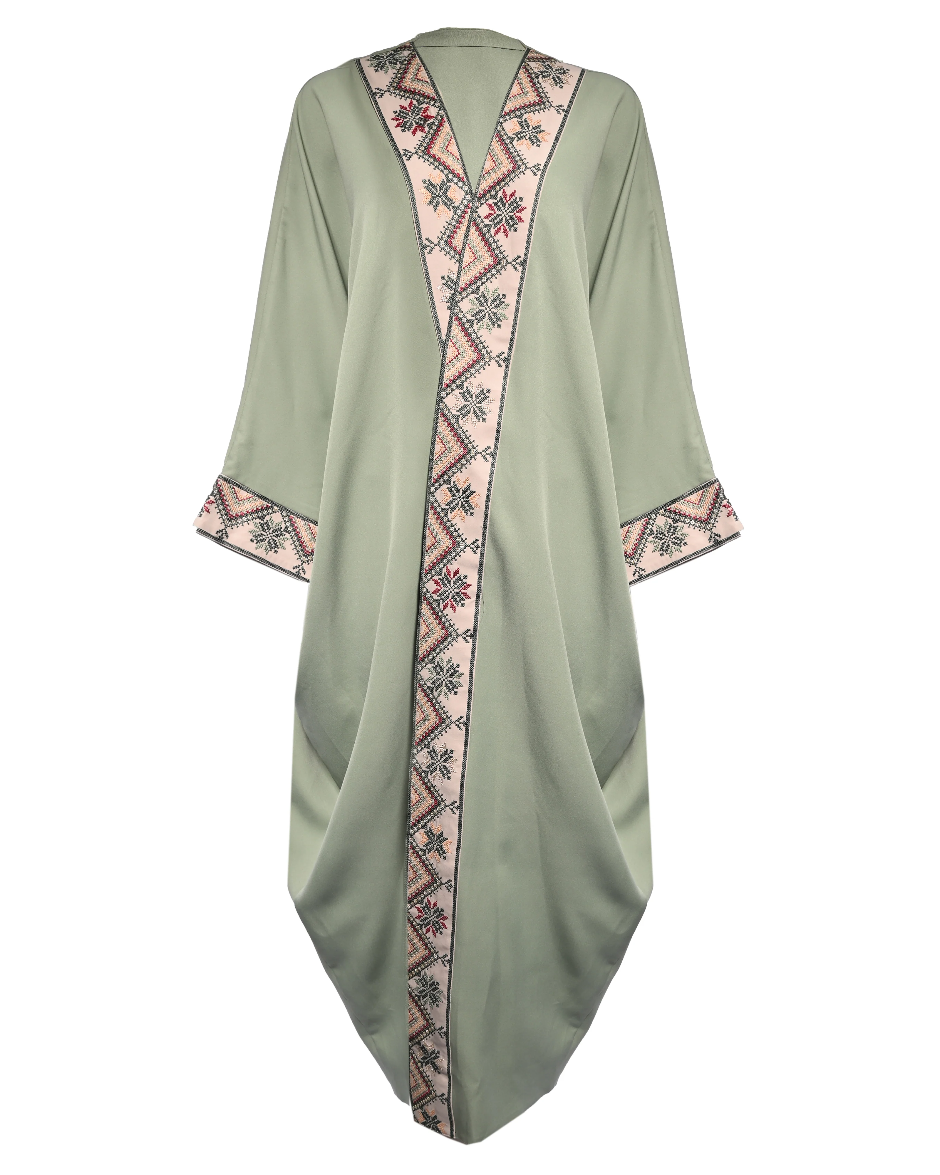 Green Embroidered Abaya
