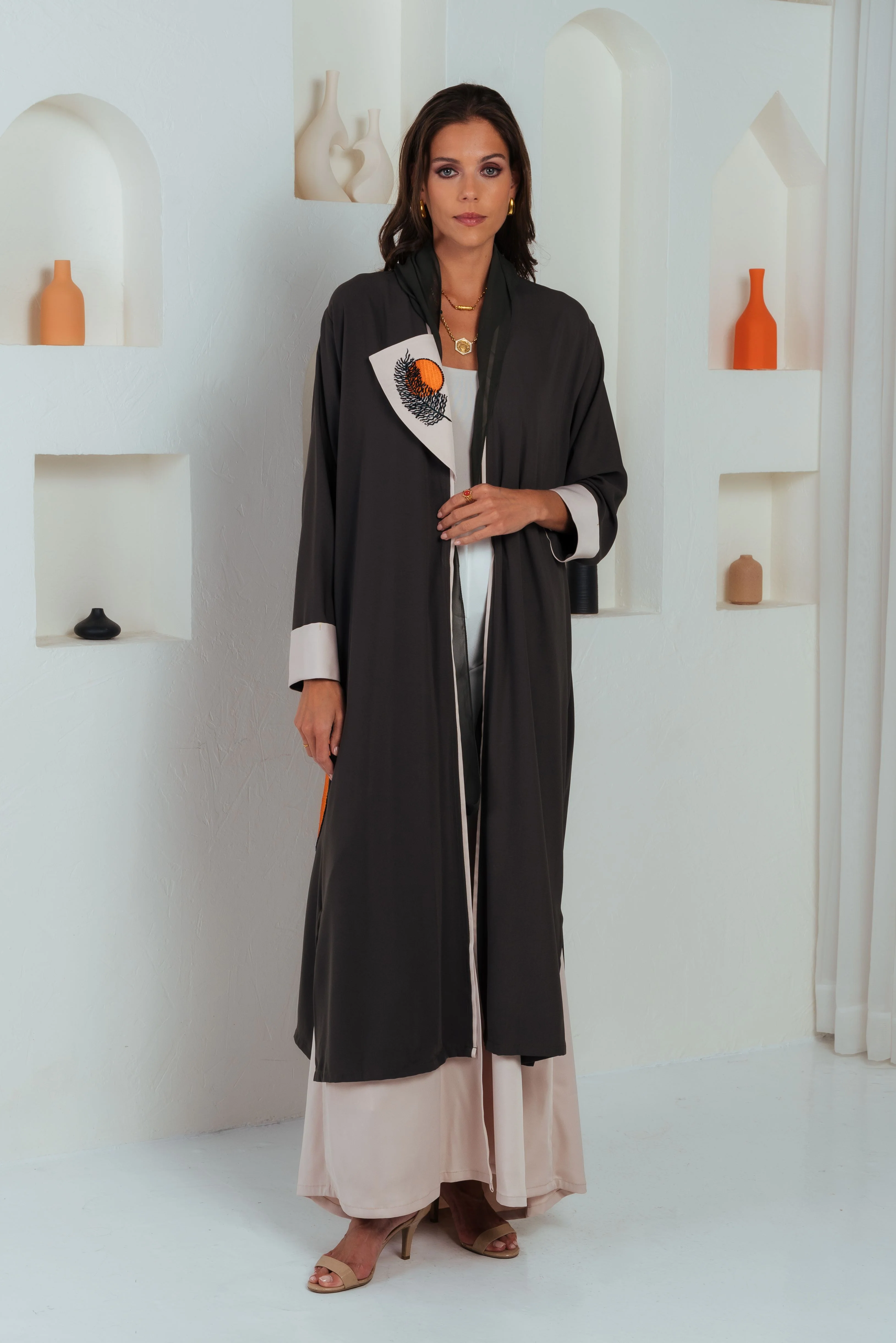 Green Embroidered Abaya