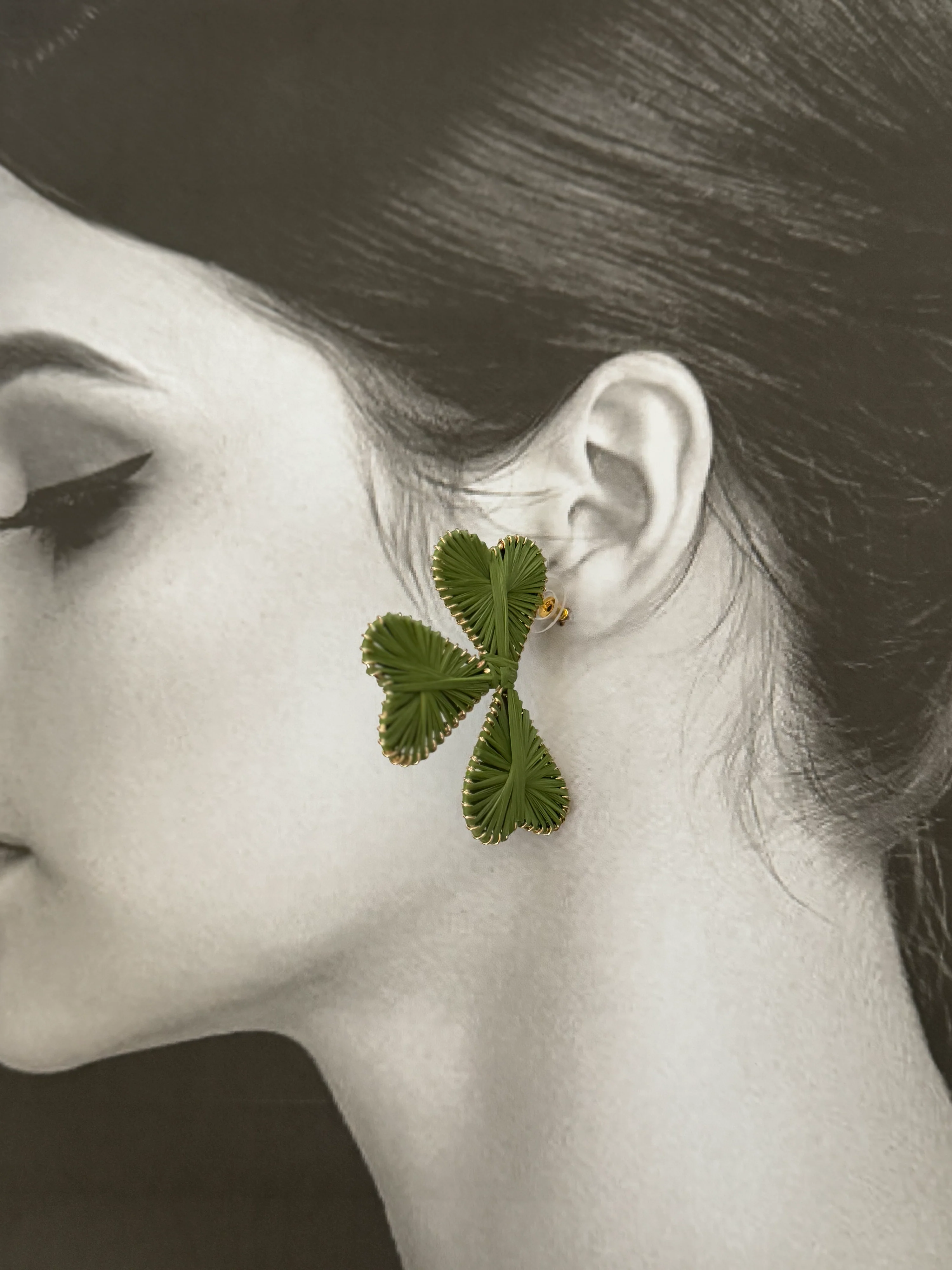 Green Leaf Hoops - Image 2