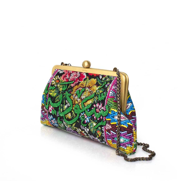 Green Saoudiyah on Floral Classic Clutch - Image 2