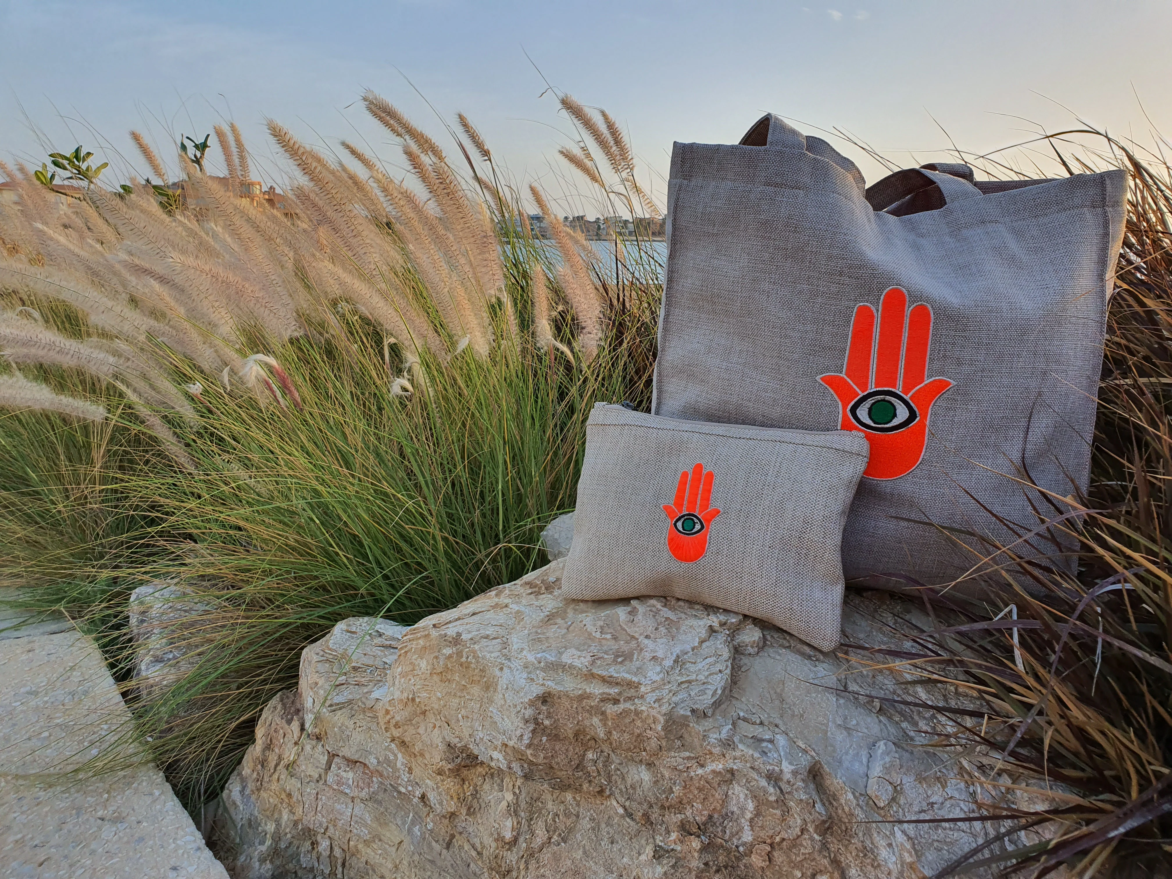 Beige Hand of Fatima Tote Bag - Image 2