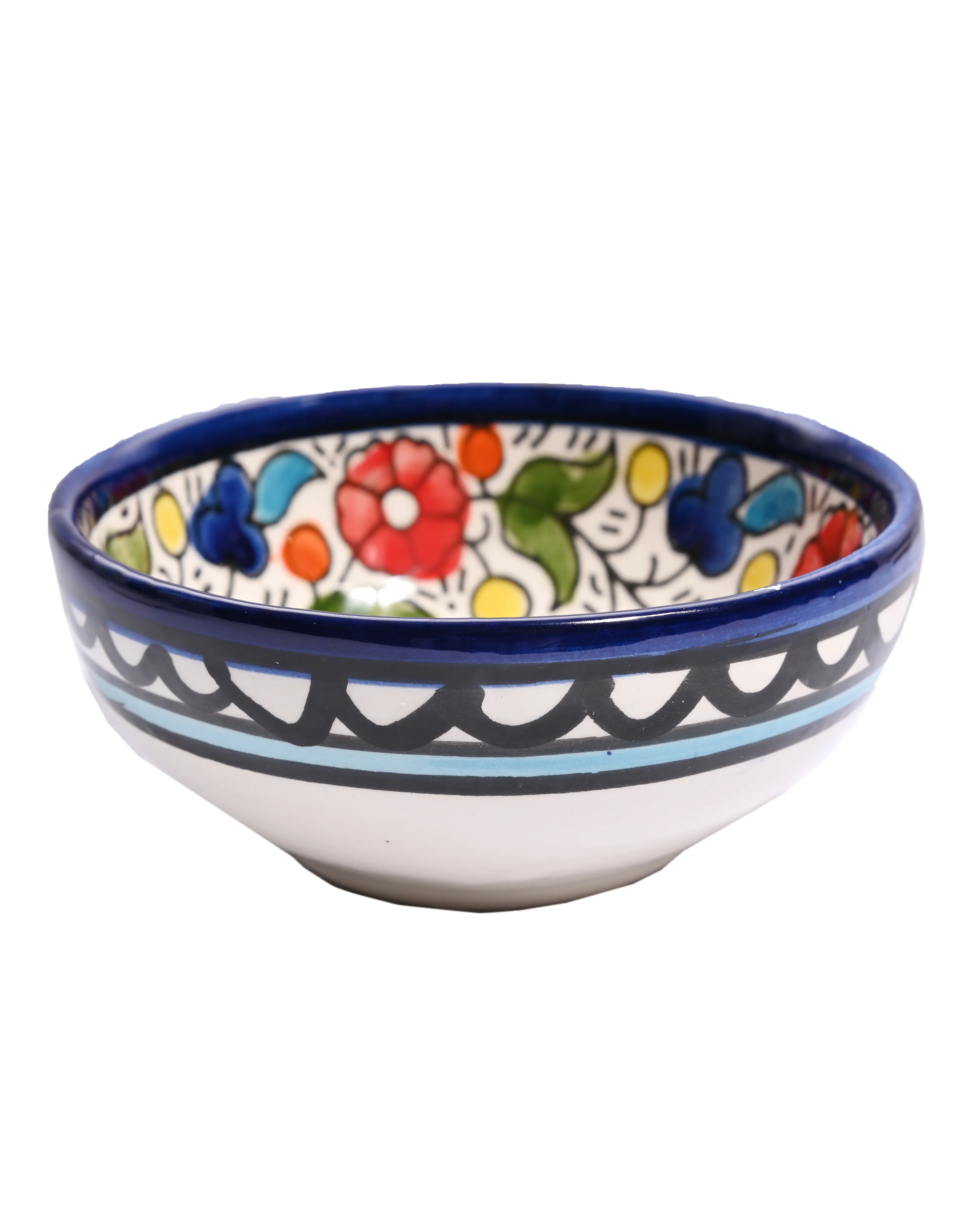 Hand-Painted Floral Ceramic Bowl