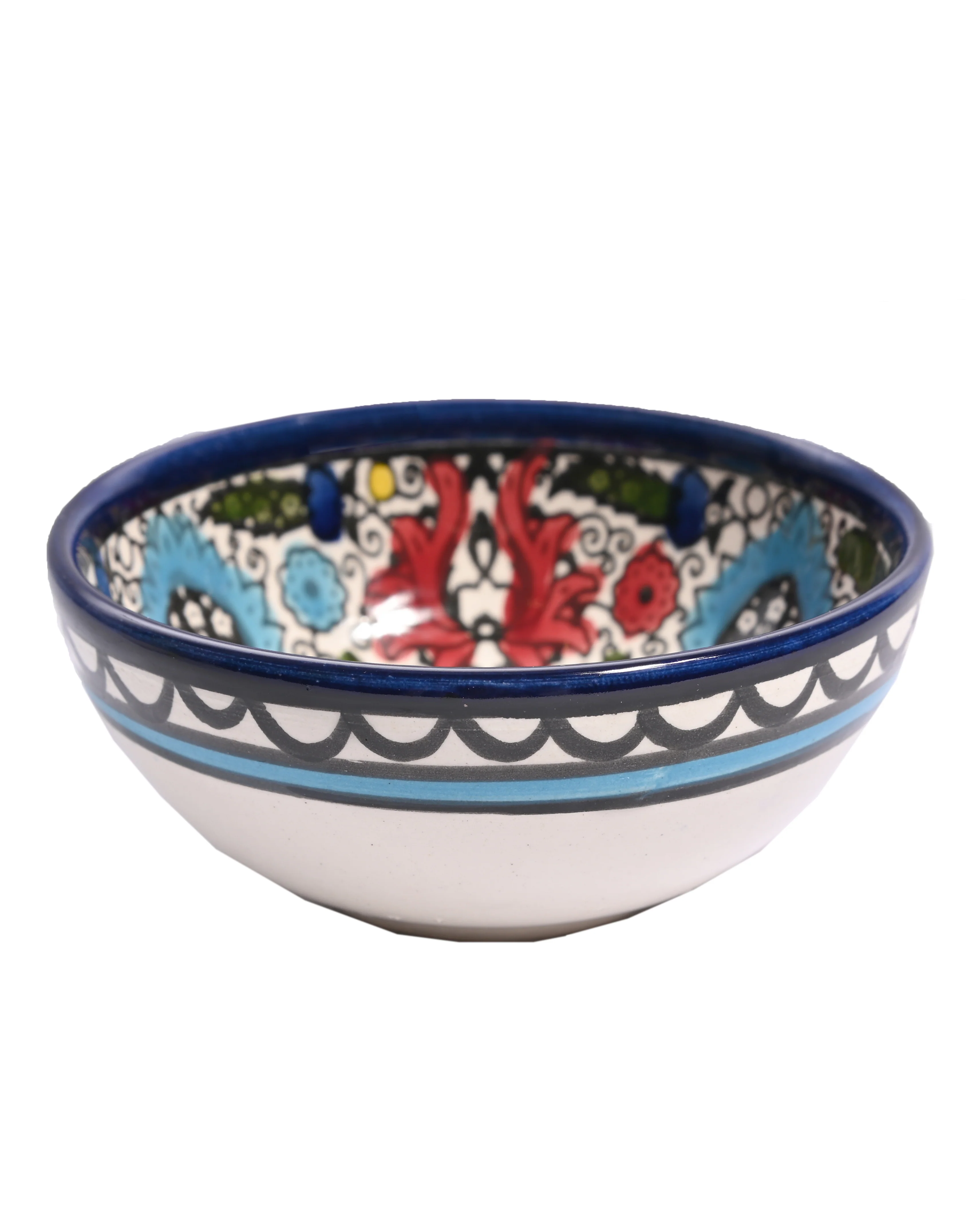 Hand-Painted Floral Ceramic Bowl