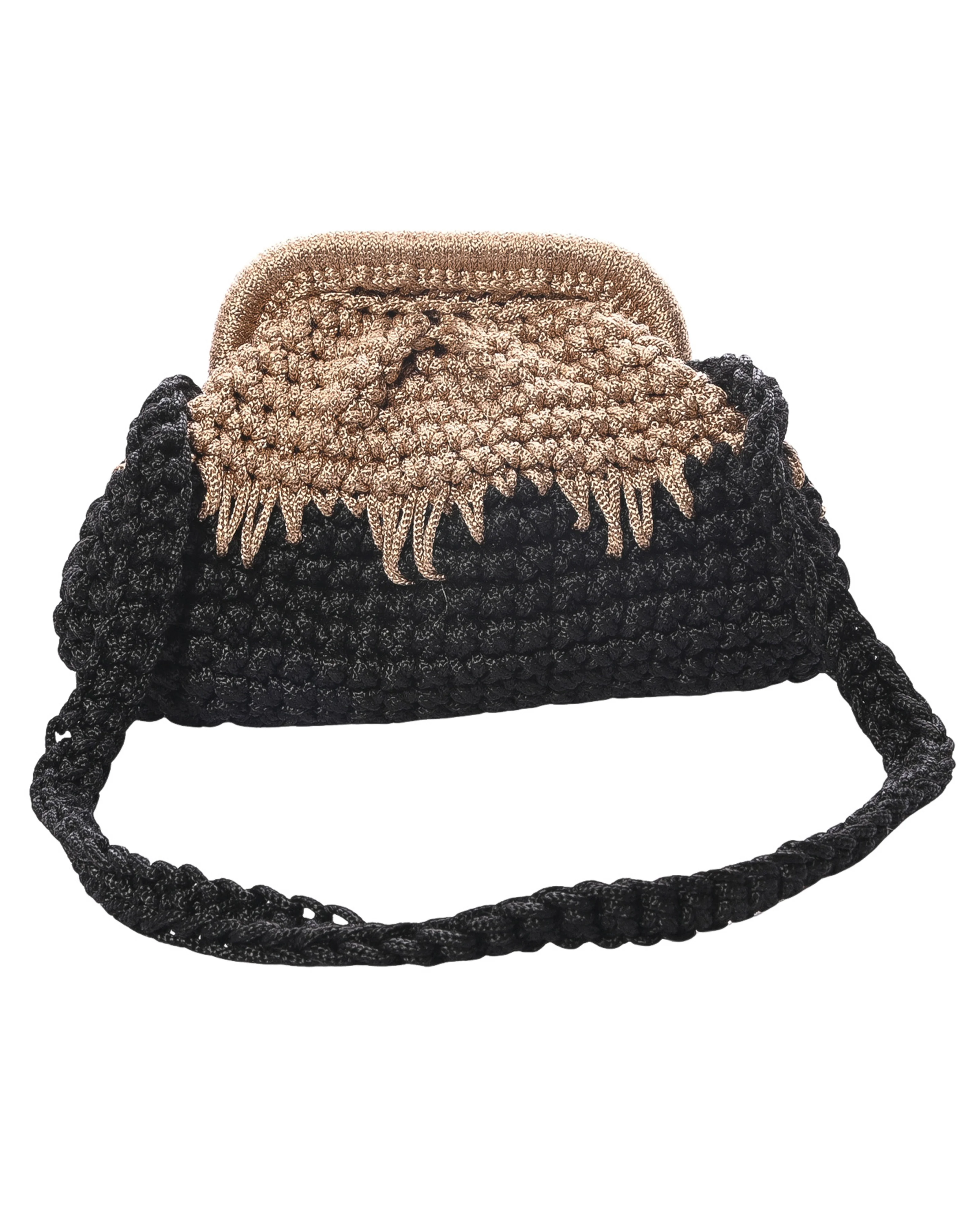 Handmade Black Crochet Clutch Bag