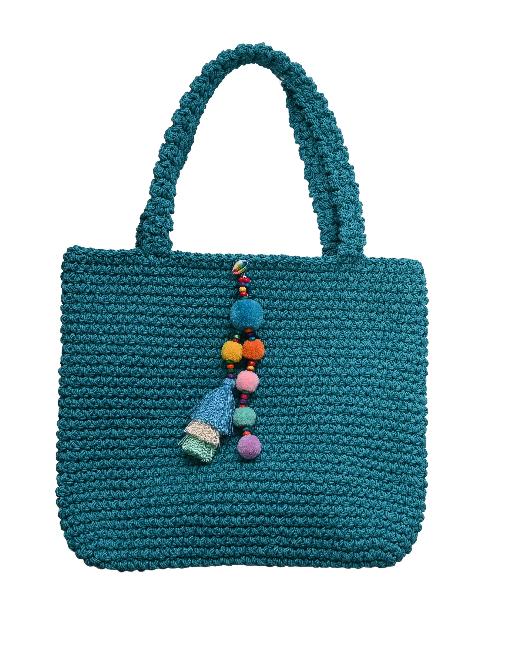 Handmade Blue Crochet Tote Bag