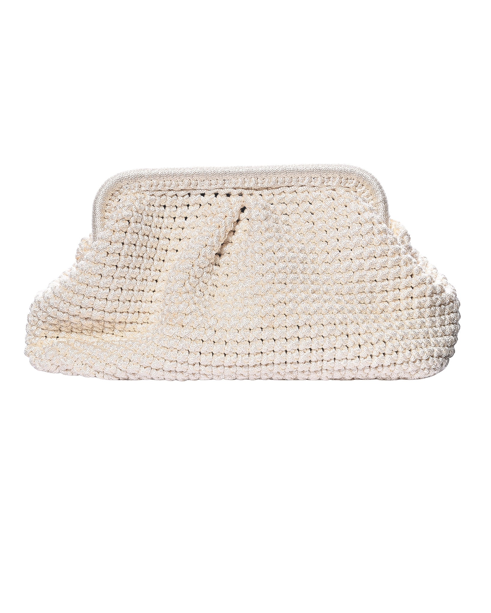Handmade Off-White Crochet Clutch Bag
