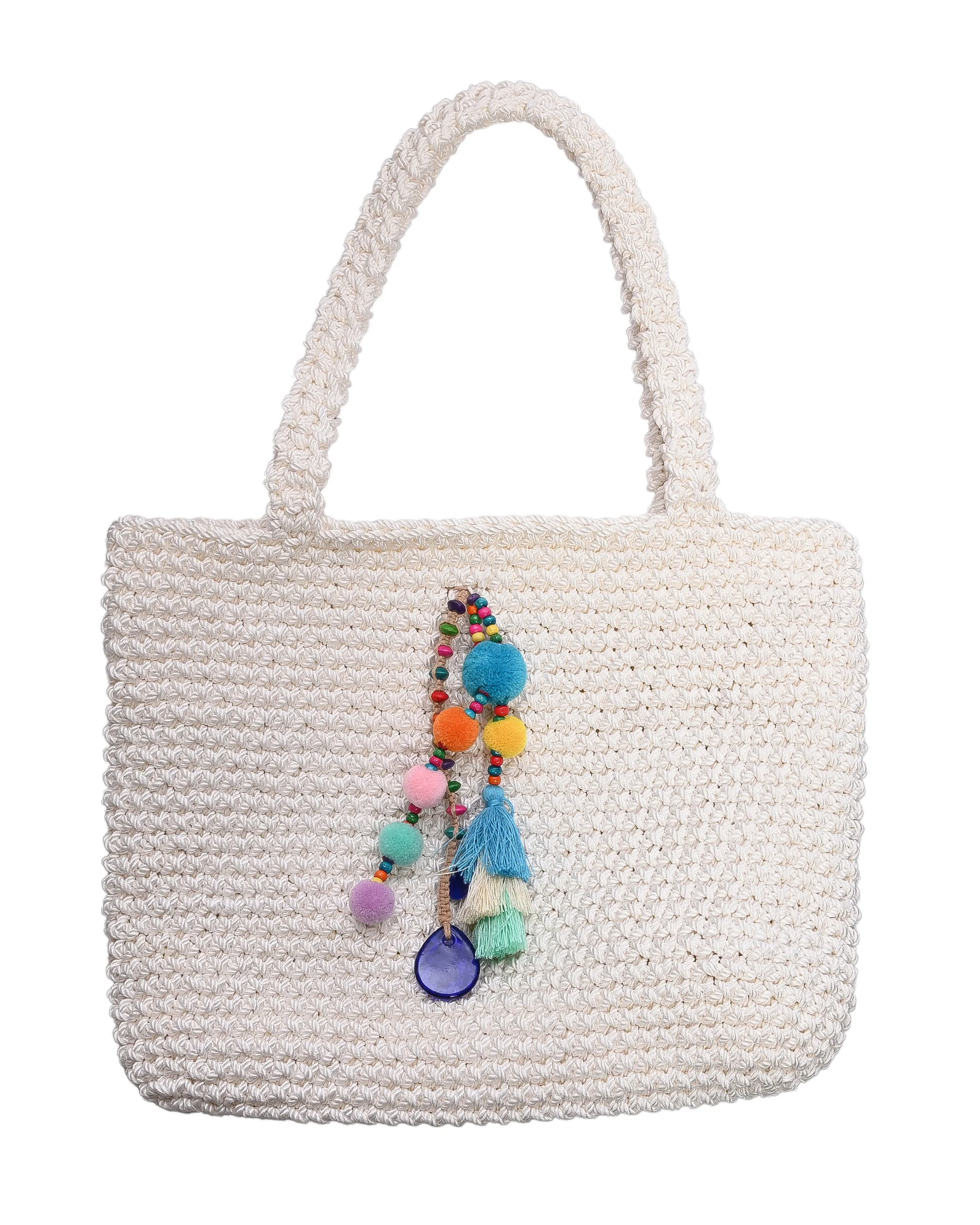 Handmade White Crochet Tote Bag