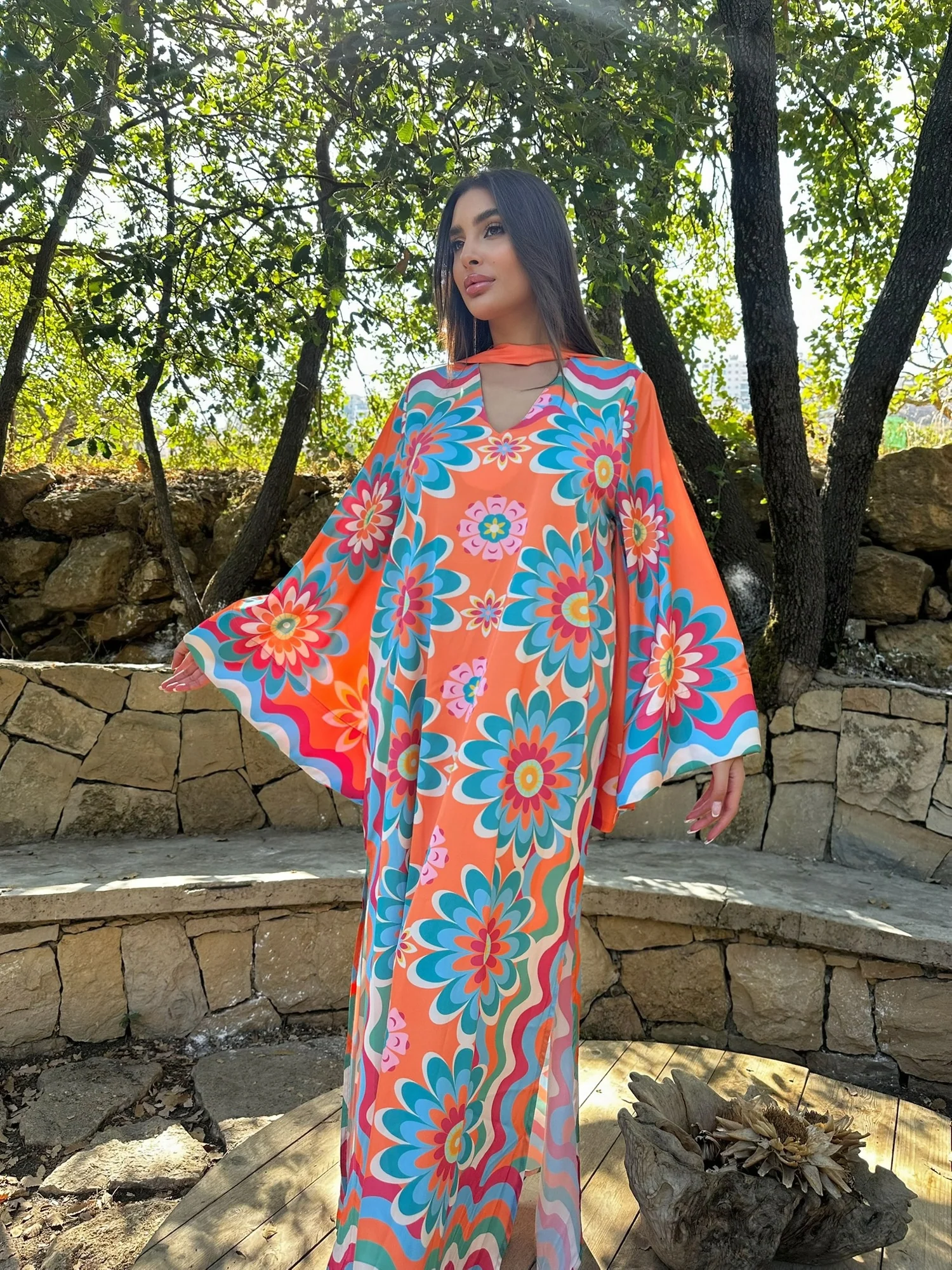 Indy Orange Kaftan