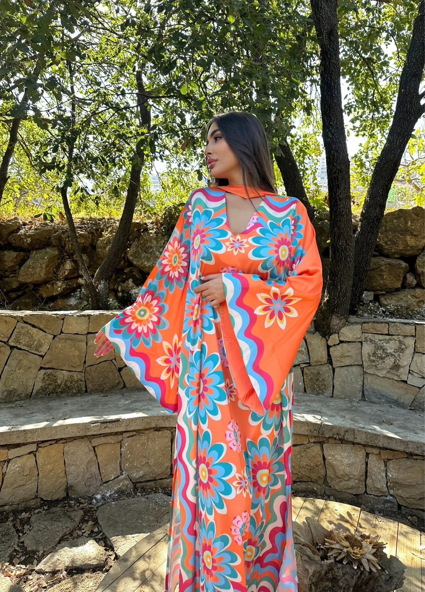 Indy Orange Kaftan - Image 2
