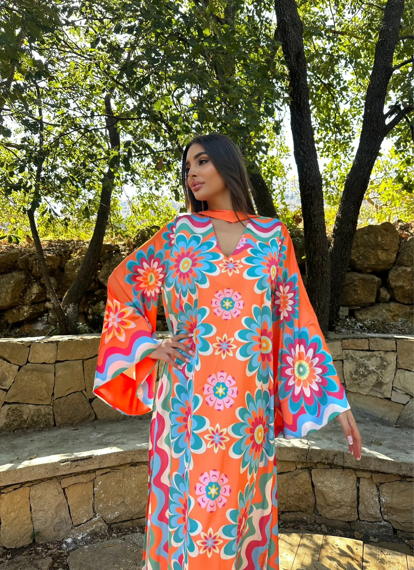 Indy Orange Kaftan - Image 3