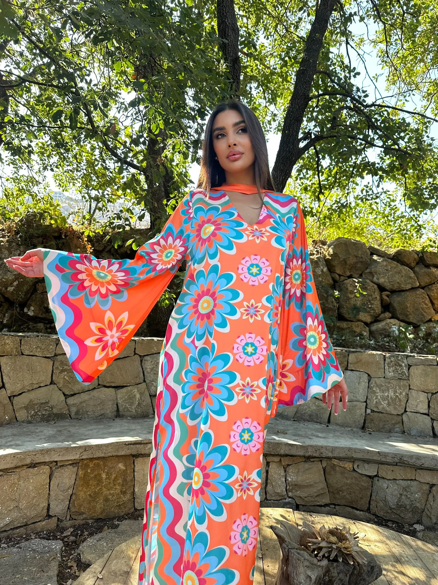 Indy Orange Kaftan - Image 4