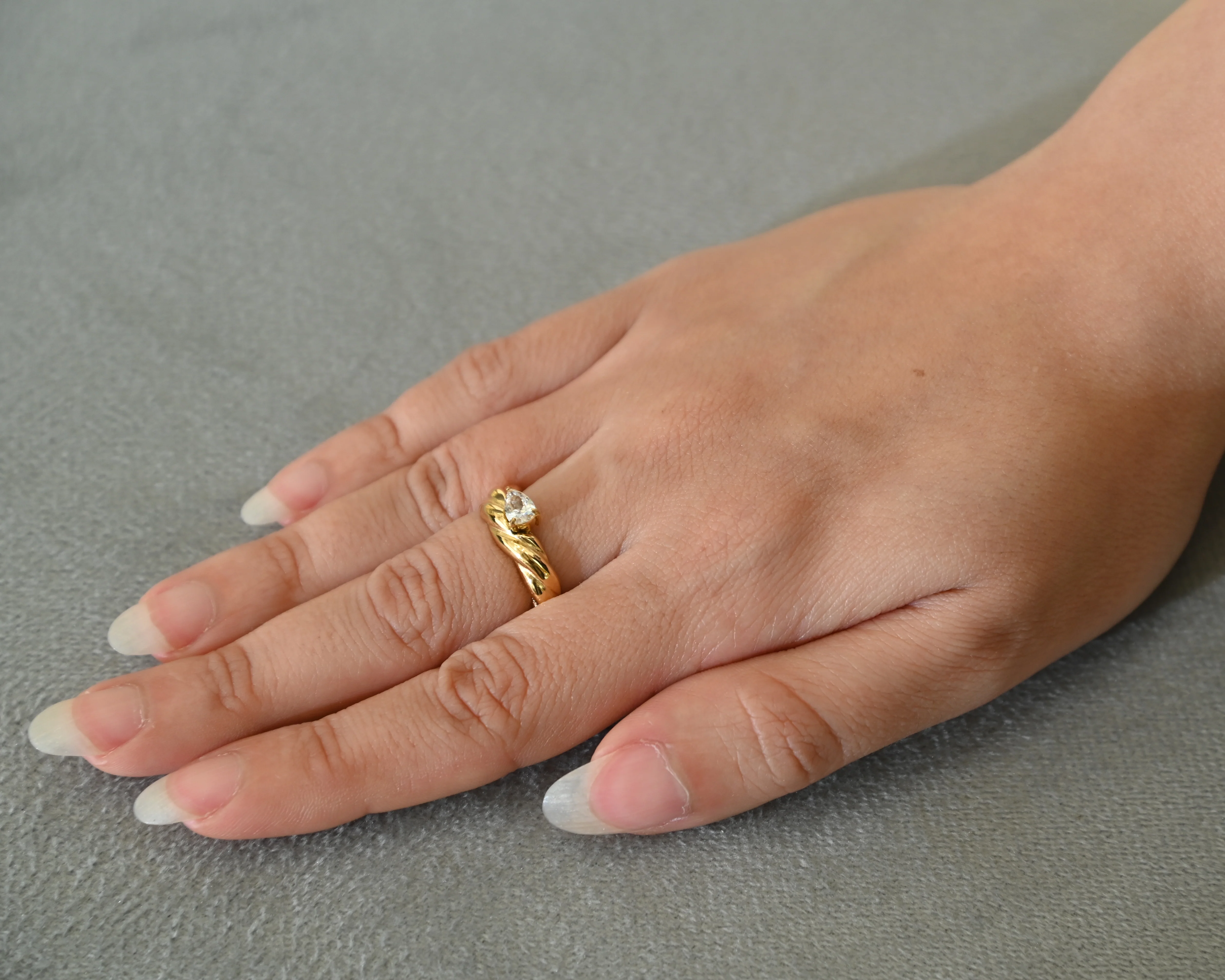 Gold Jen Twisted Drop Ring - Image 2