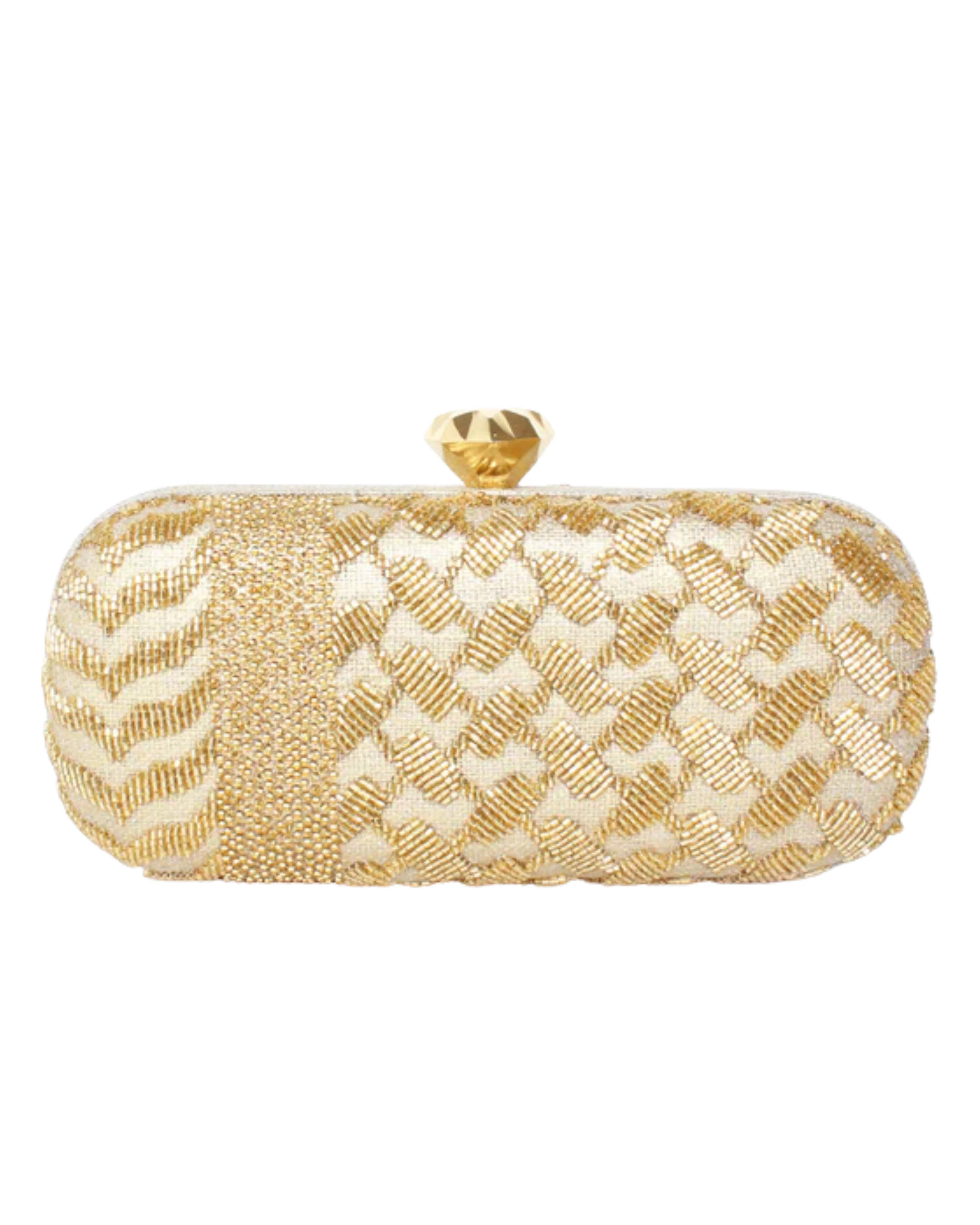 Keffiyeh Gold Big Box Clutch