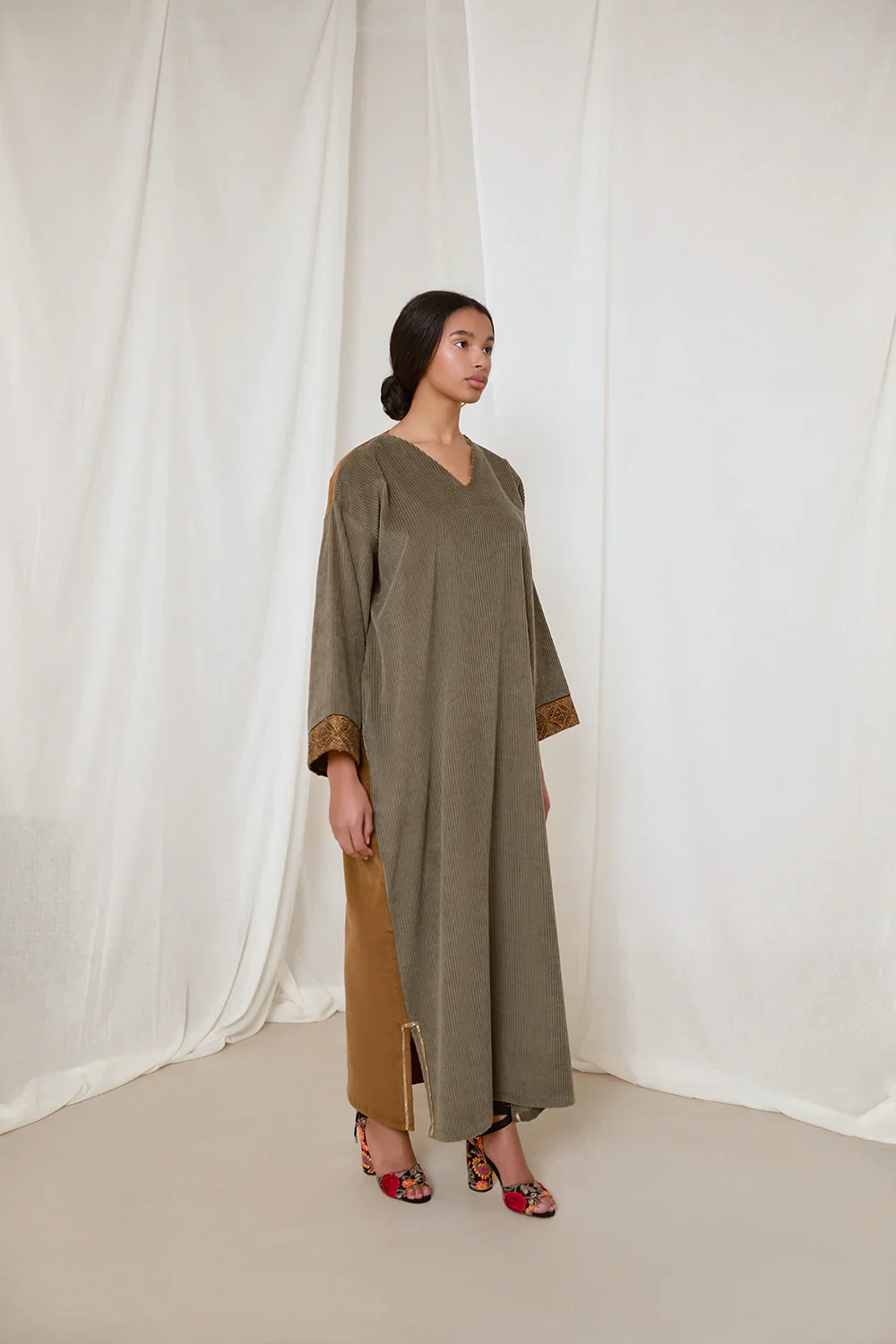 Khaki Green Charlotte Dress - Image 3