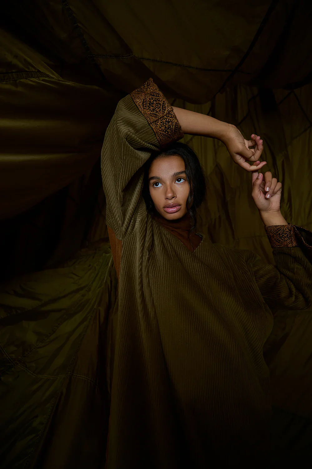 Khaki Green Charlotte Dress - Image 7