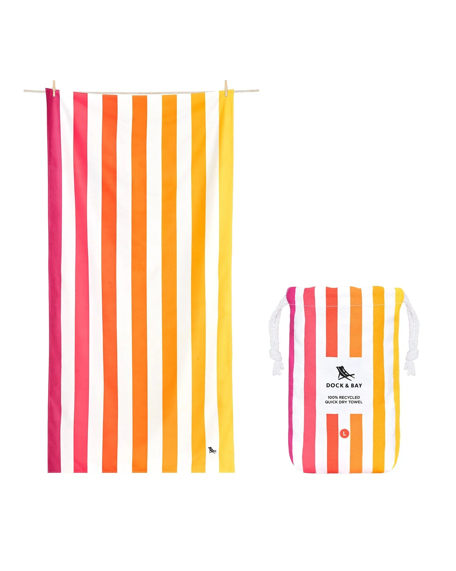 Large Quick Dry Towel - Peach Sunrise
