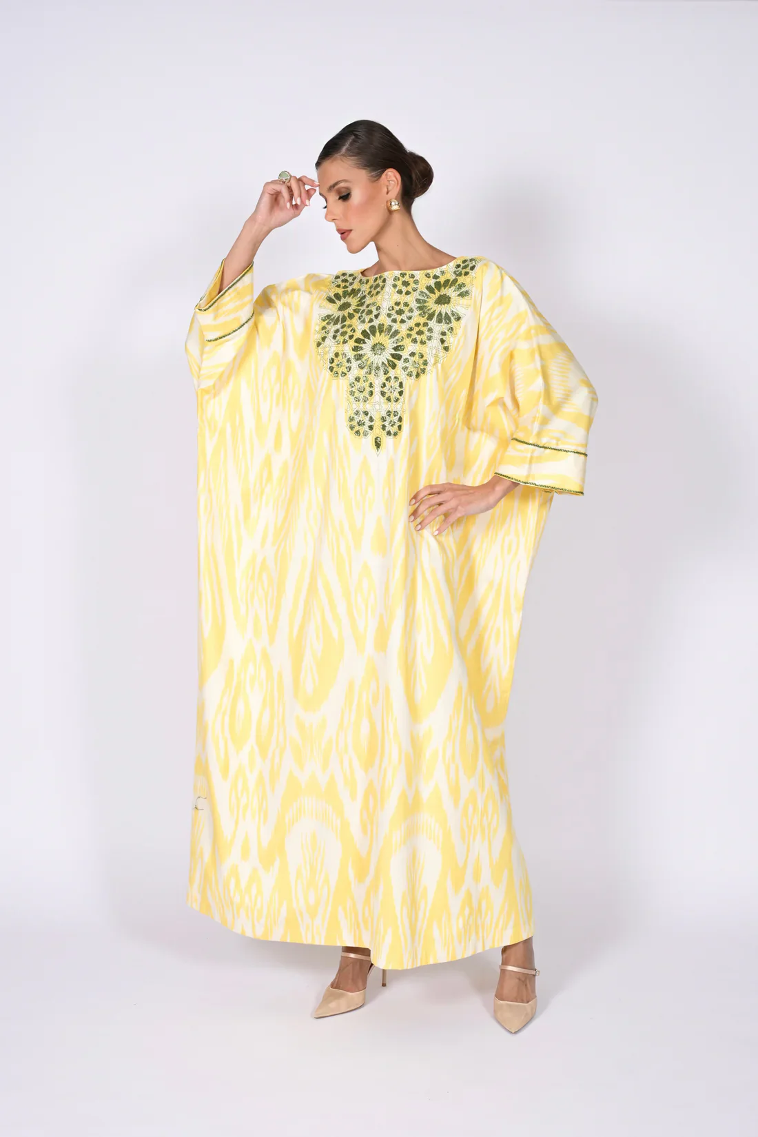 Lemon Madawi Ikat Kaftan - Image 8