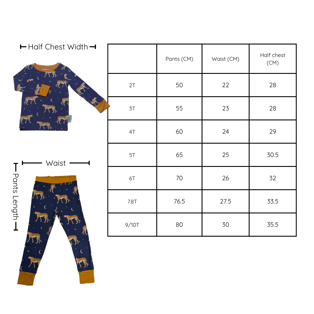 Leopard Pajama | Navy Blue - Orange Mustard - Image 7