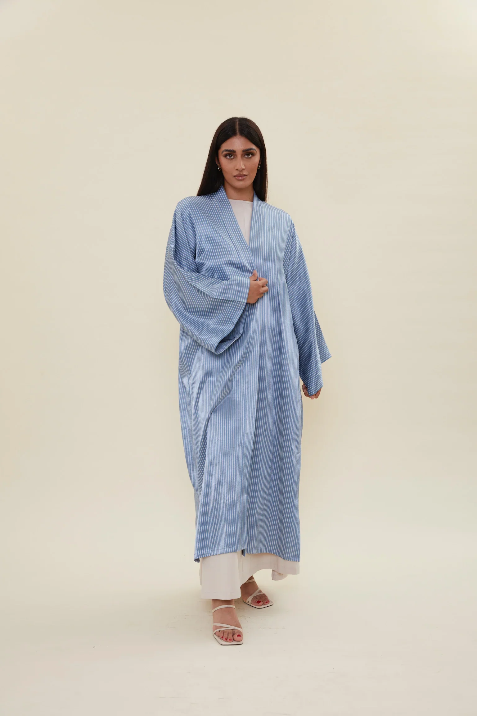 Light Blue Lagoon Kimono Abaya - Image 2