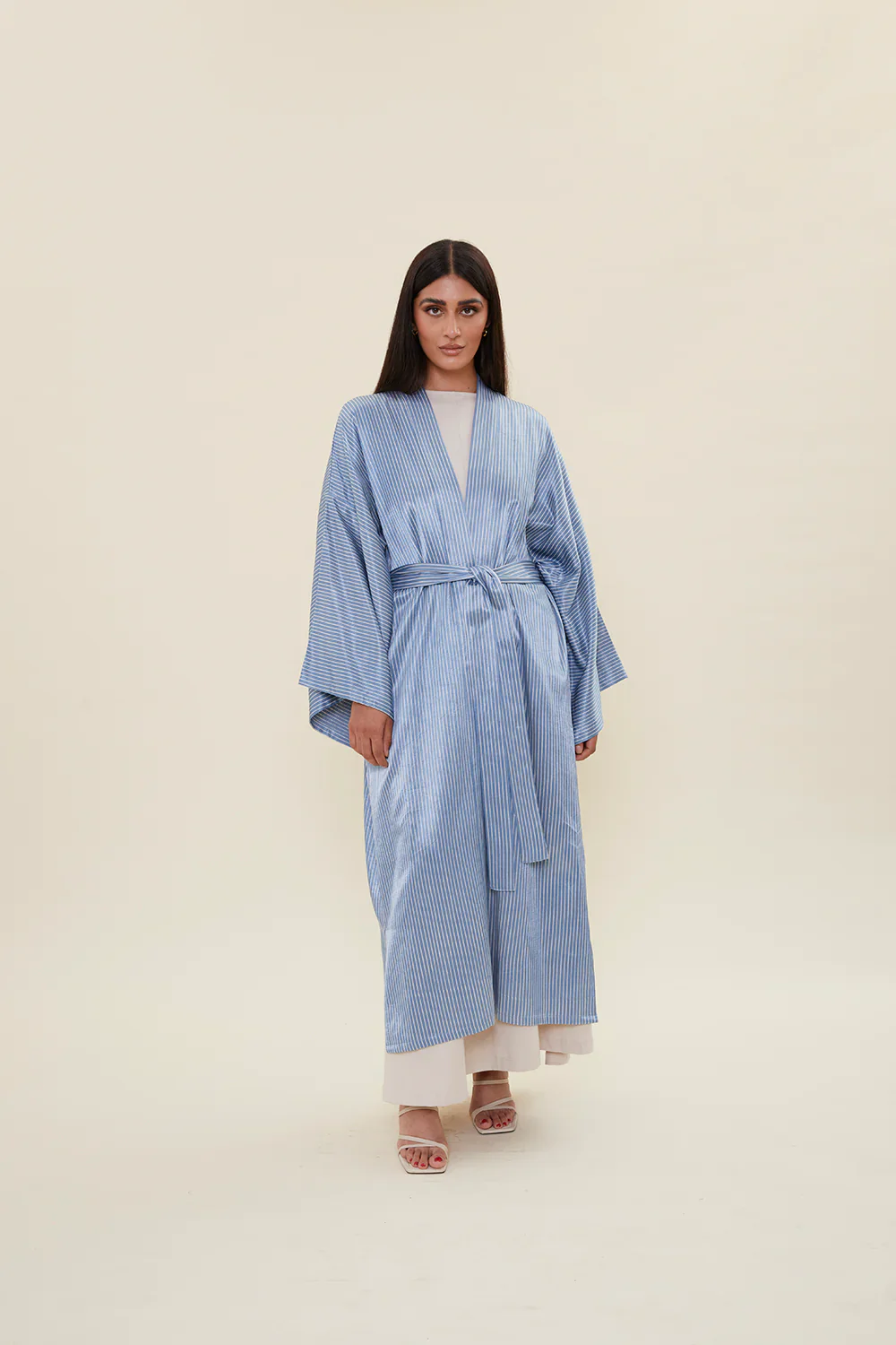Light Blue Lagoon Kimono Abaya - Image 4