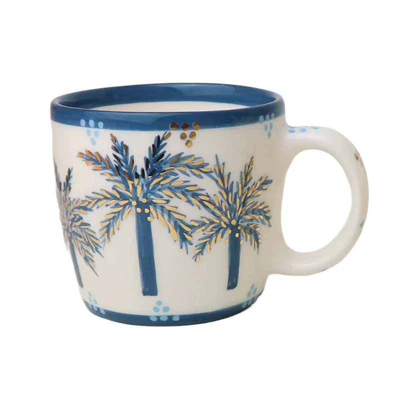M Alphabet Palm Tree Ceramic Mug - Image 2