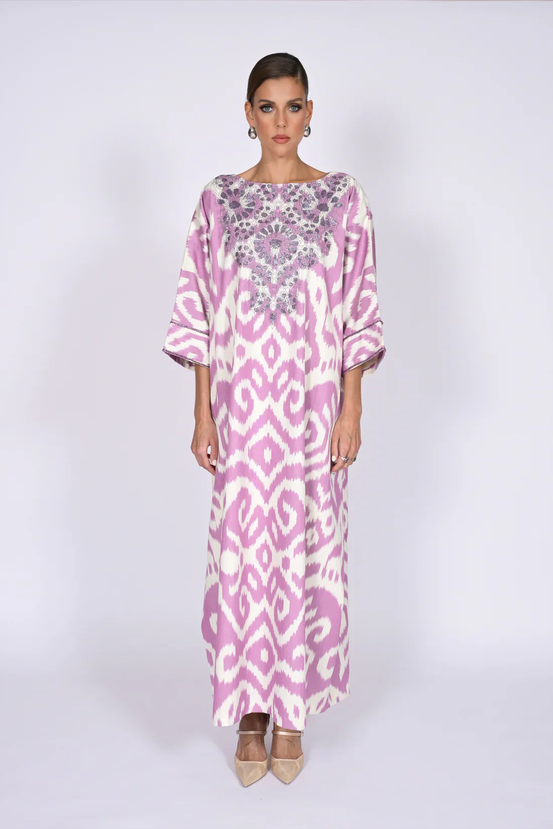 Magenta Madawi Ikat Kaftan - Image 3