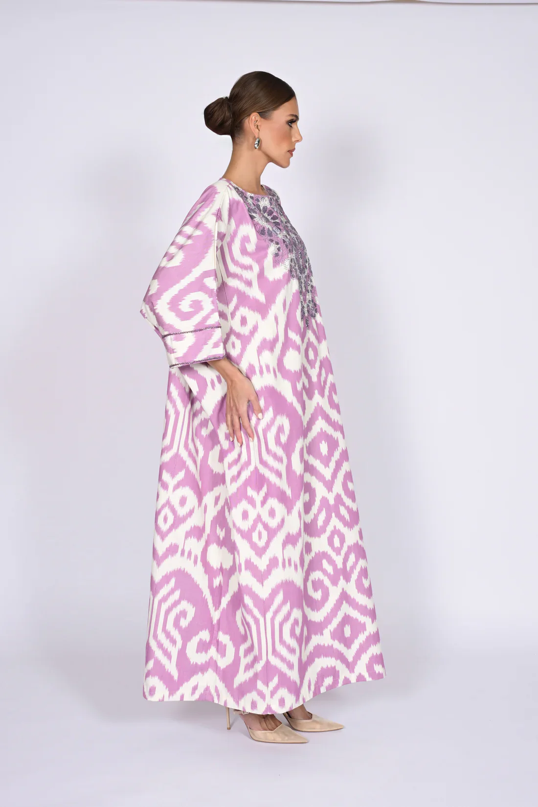Magenta Madawi Ikat Kaftan - Image 4
