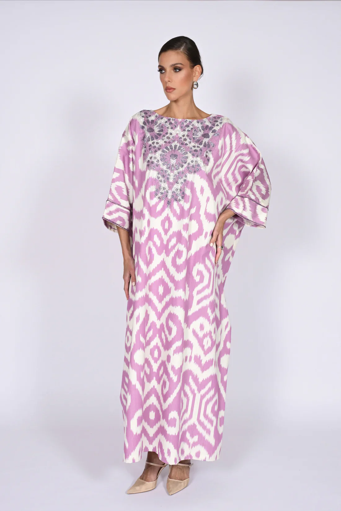 Magenta Madawi Ikat Kaftan - Image 5
