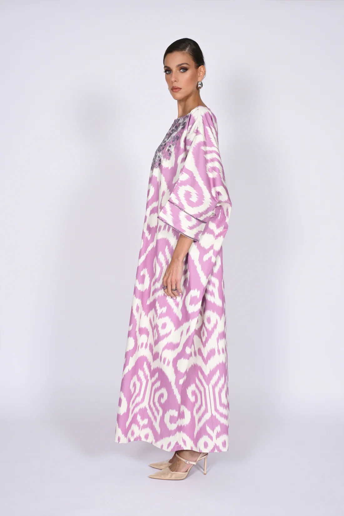 Magenta Madawi Ikat Kaftan - Image 6