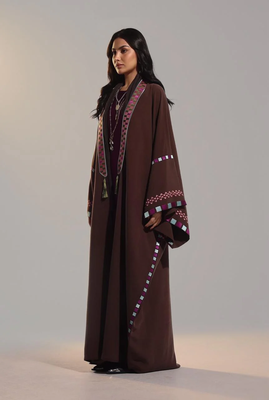 Mahogany Washed Silk Abaya - Image 2