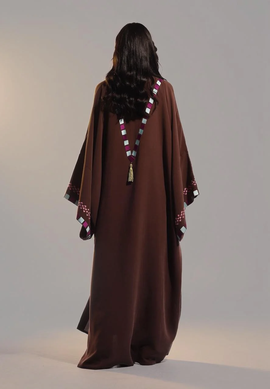 Mahogany Washed Silk Abaya - Image 3