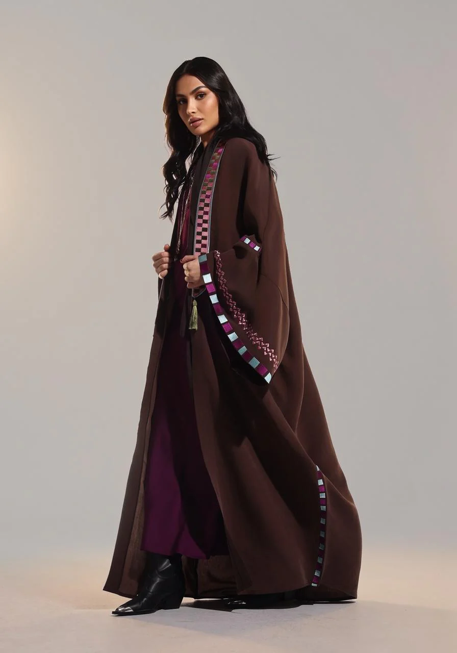 Mahogany Washed Silk Abaya - Image 4