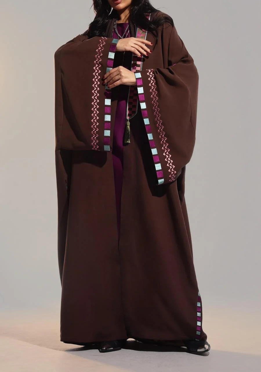 Mahogany Washed Silk Abaya - Image 5