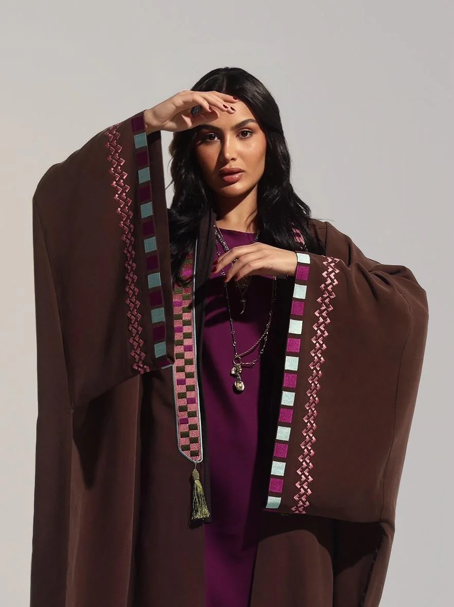 Mahogany Washed Silk Abaya - Image 6
