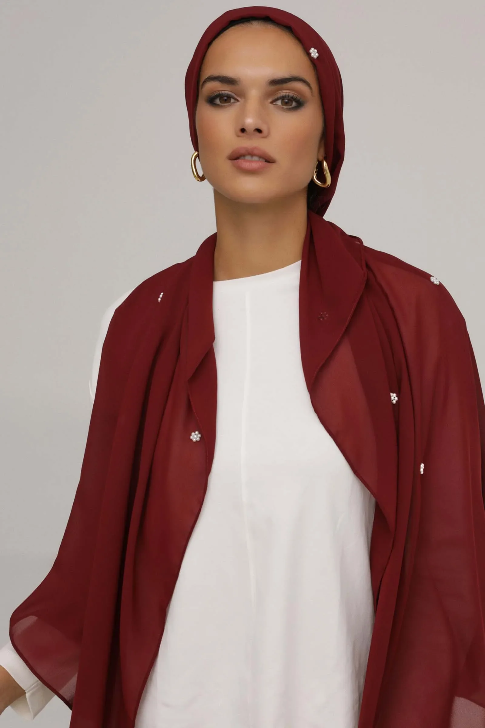 Maroon Red Pearl Tarha - Image 5