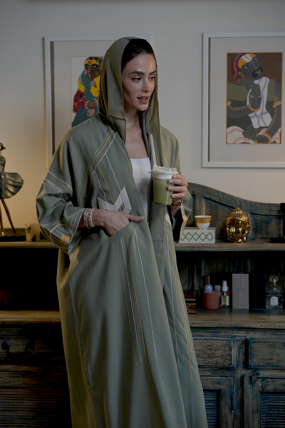 Mineral Grey Aina Abaya - Image 4