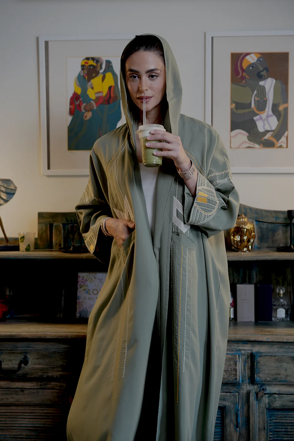 Mineral Grey Aina Abaya - Image 5