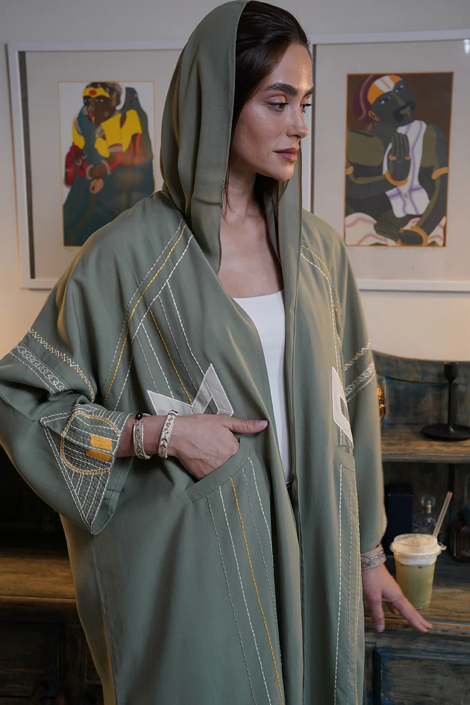 Mineral Grey Aina Abaya - Image 8