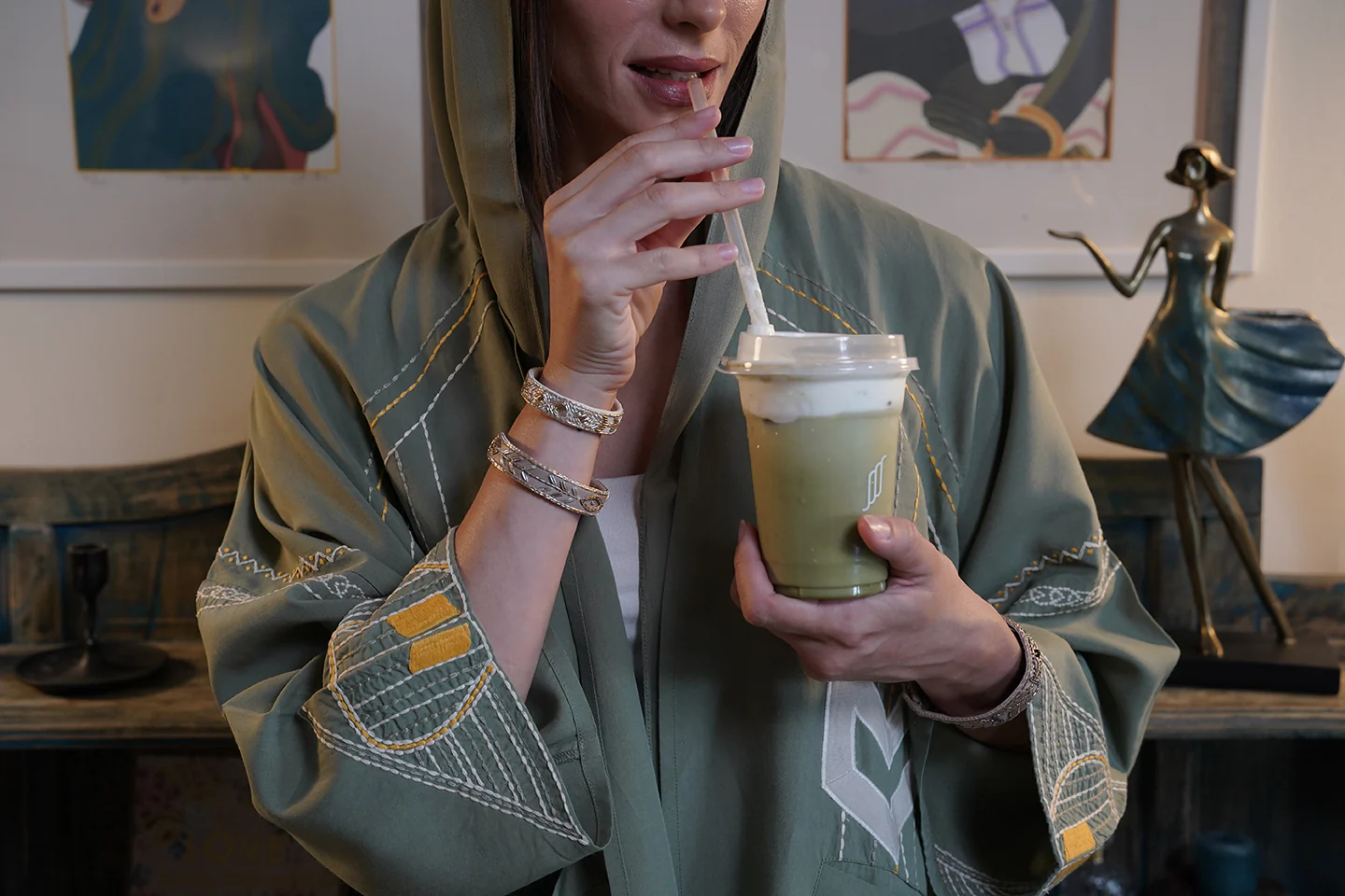 Mineral Grey Aina Abaya - Image 9