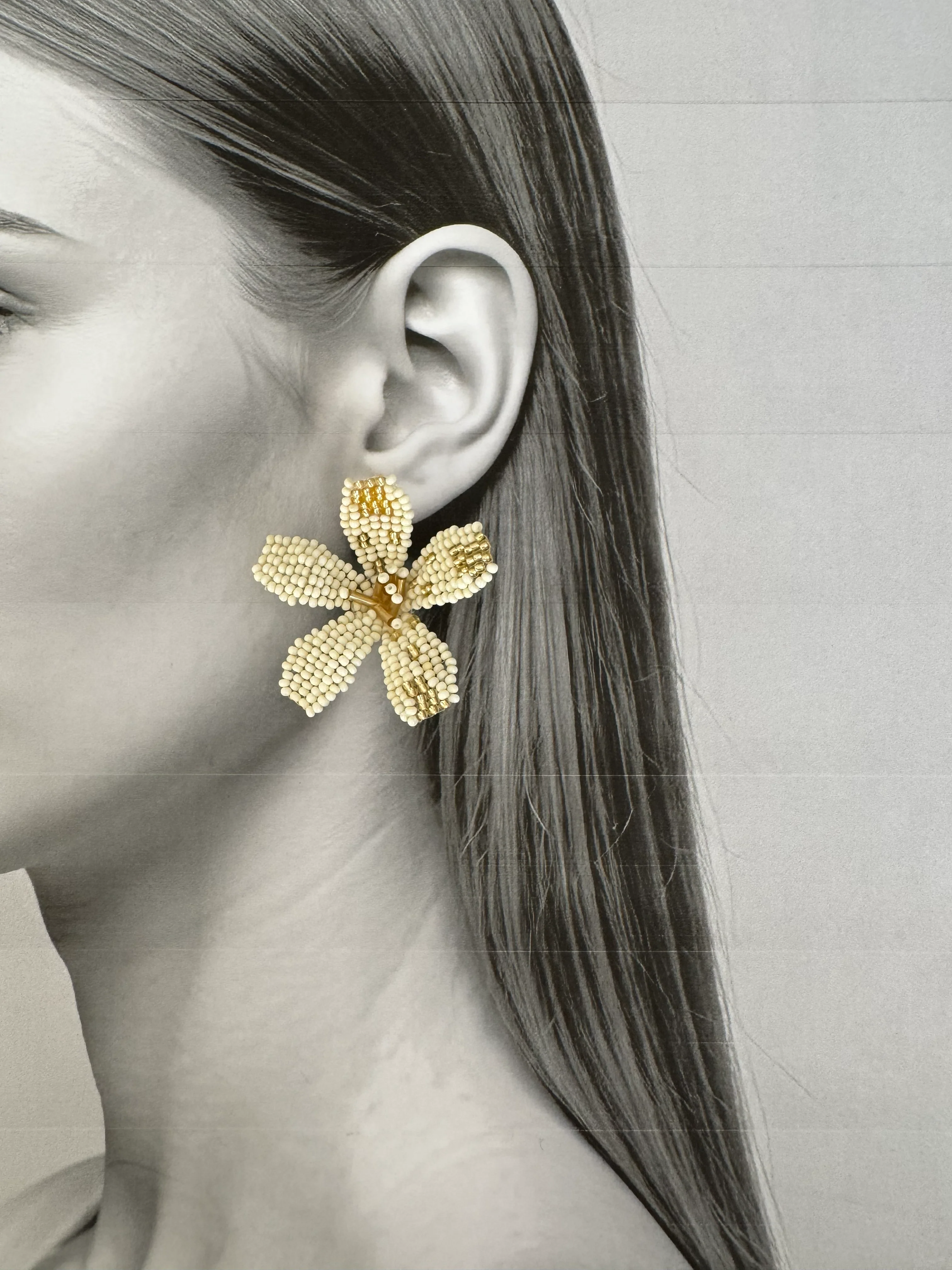 Mini White Blossom Earrings - Image 2