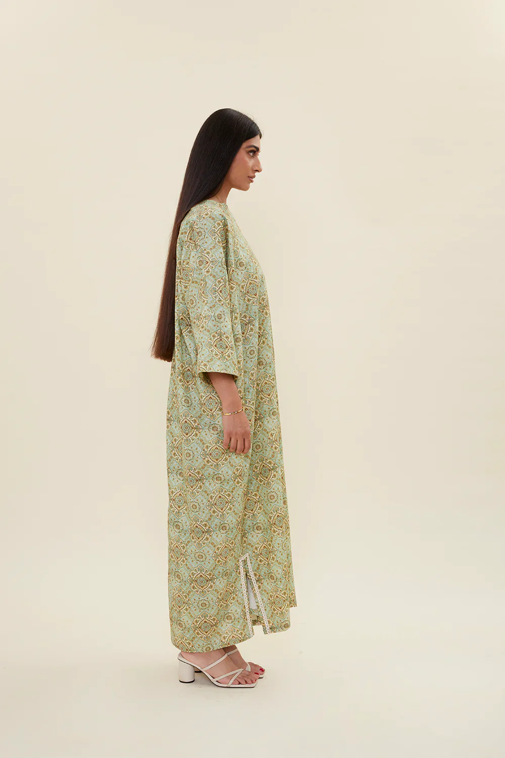 Mint Green Qala Kaftan - Image 3