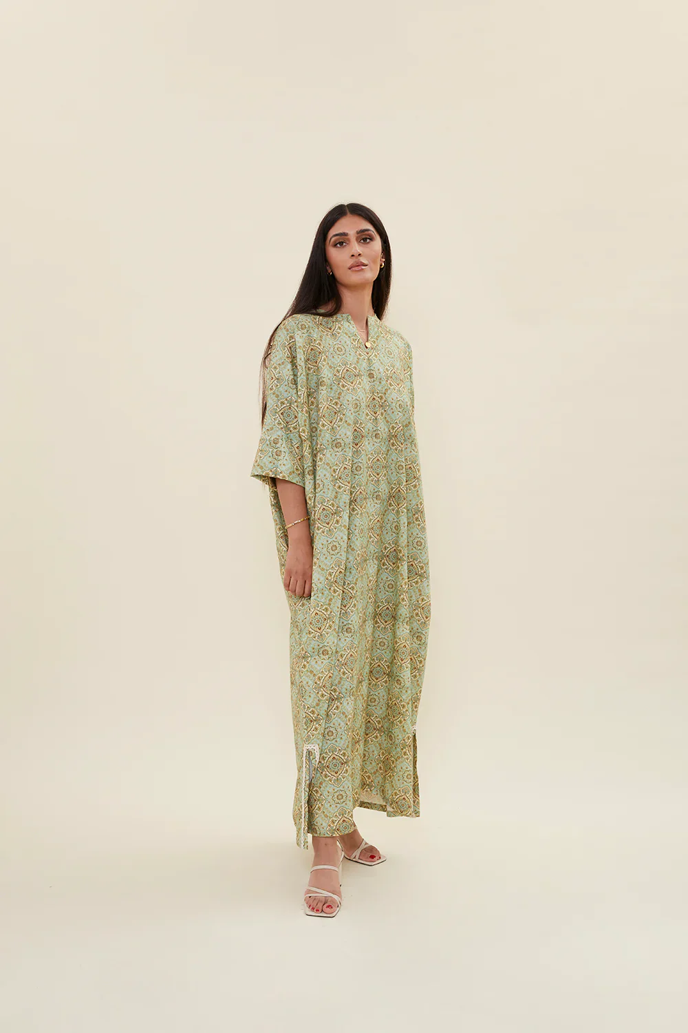 Mint Green Qala Kaftan - Image 4