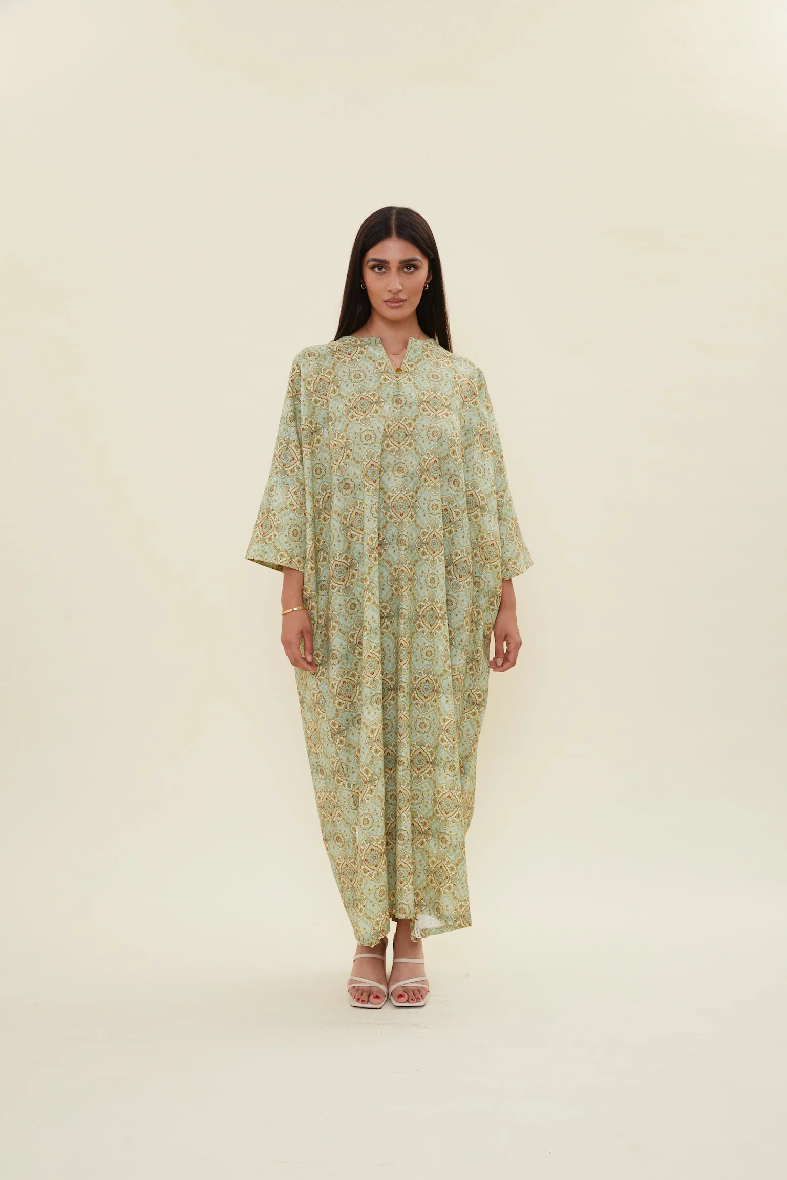 Mint Green Qala Kaftan - Image 5