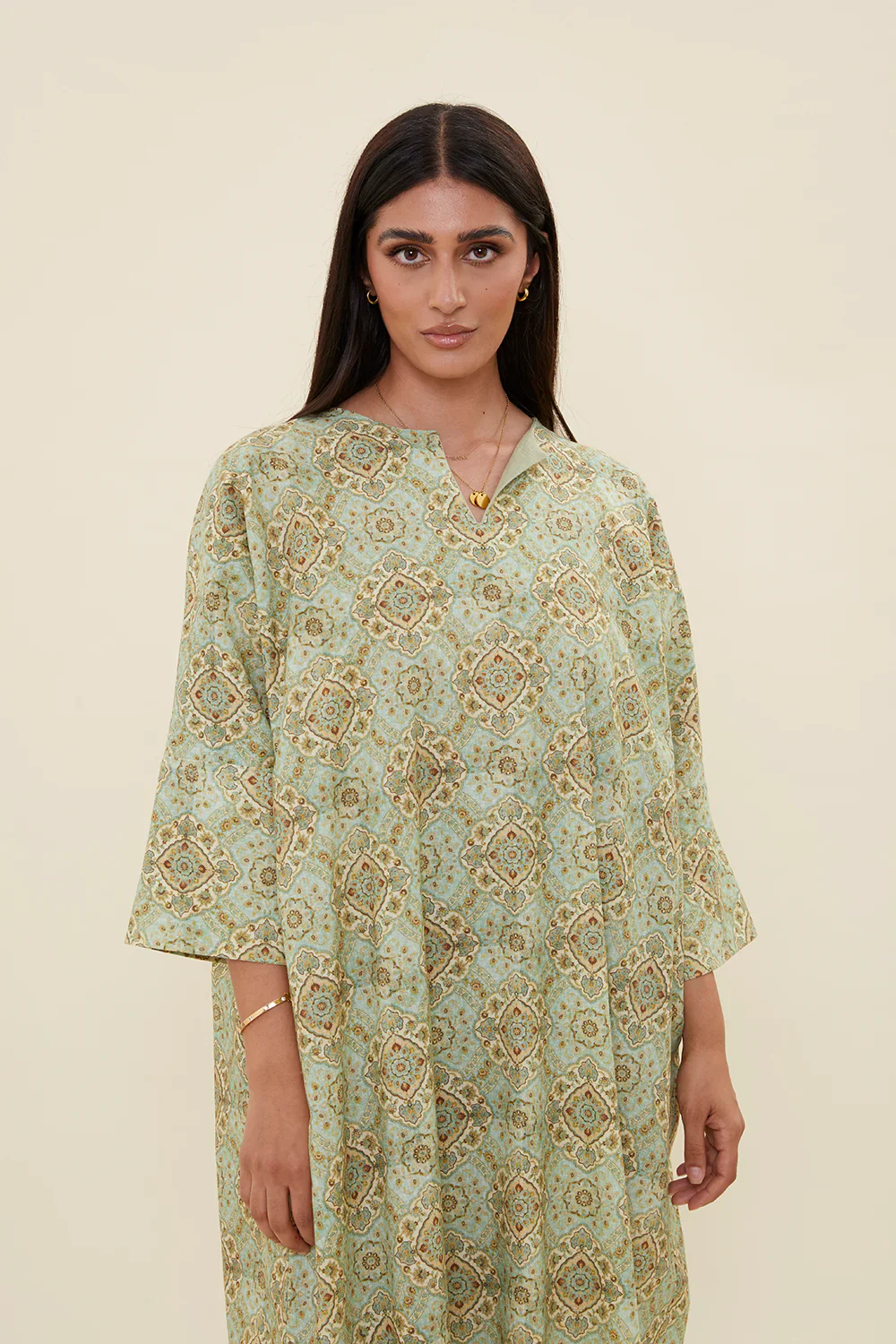 Mint Green Qala Kaftan - Image 6