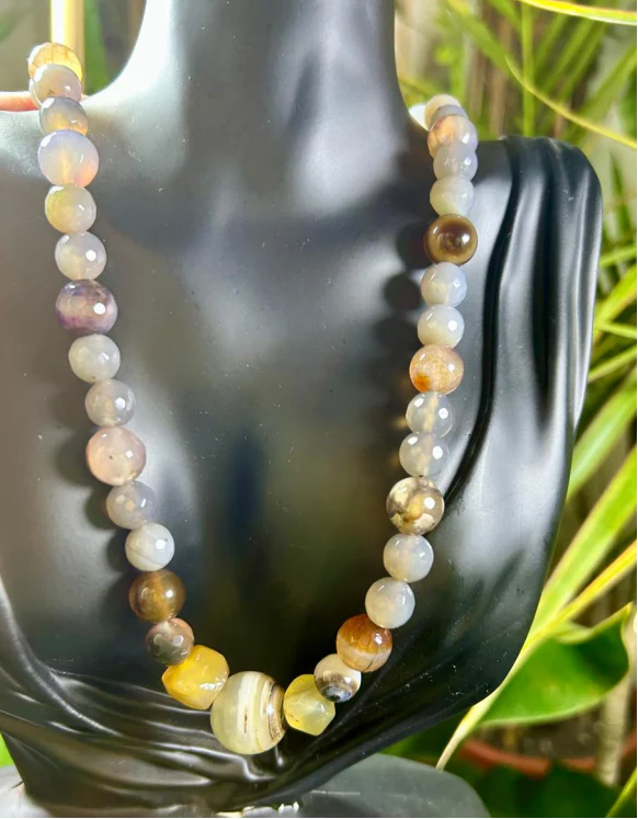 Mixed Agate Matinee Necklace