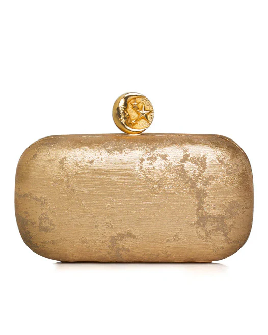 Moon on Gold Box Clutch