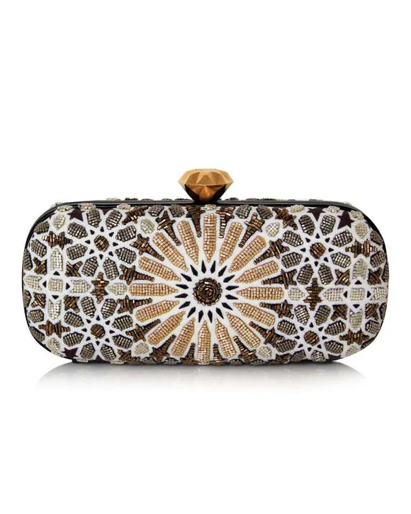 Moroccan Big Box Gold Clutch