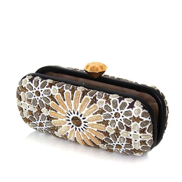 Moroccan Big Box Gold Clutch - Image 5